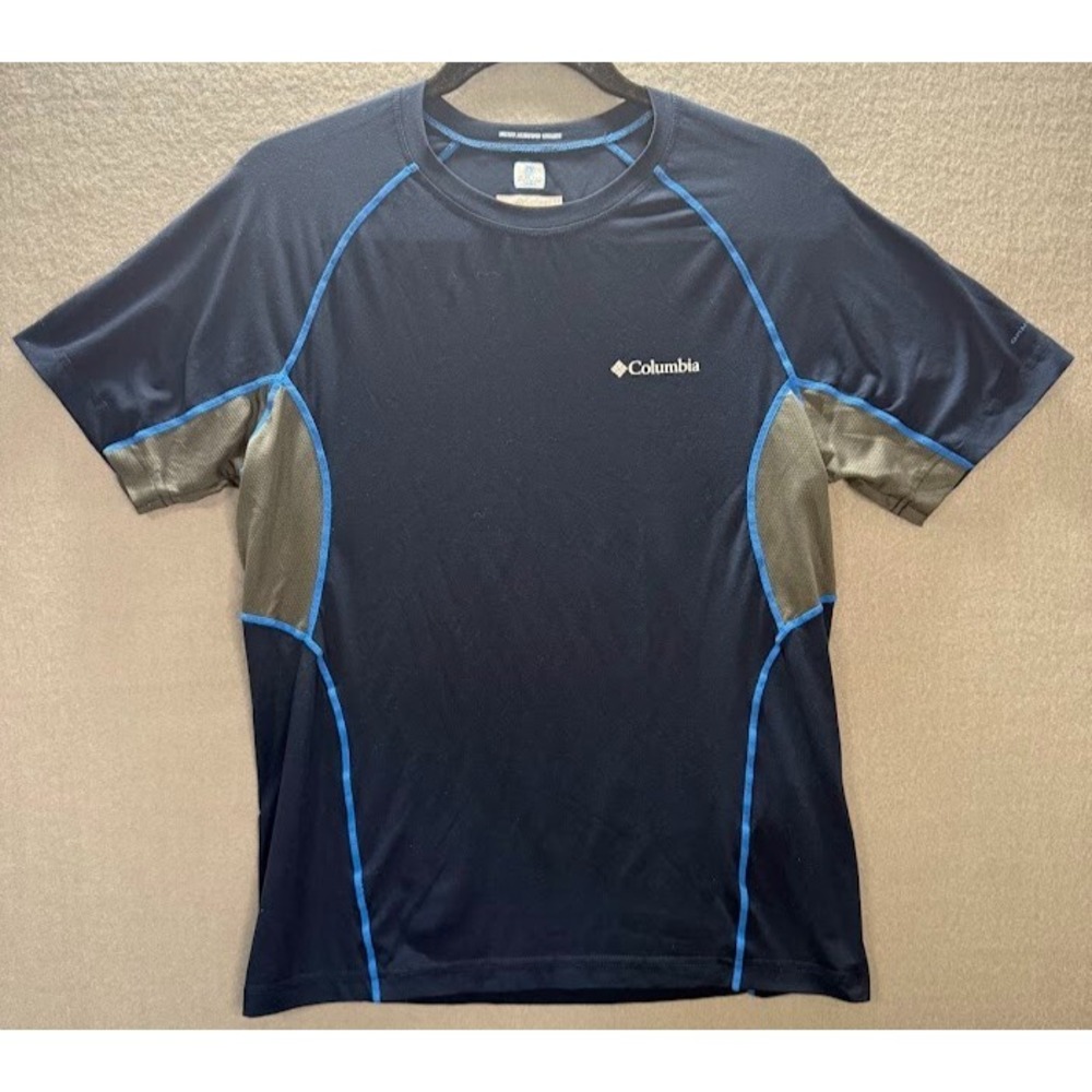 Columbia T-shirt Men Size Medium Blue Short Sleeve Crew‎ Neck Omni Freeze Zero